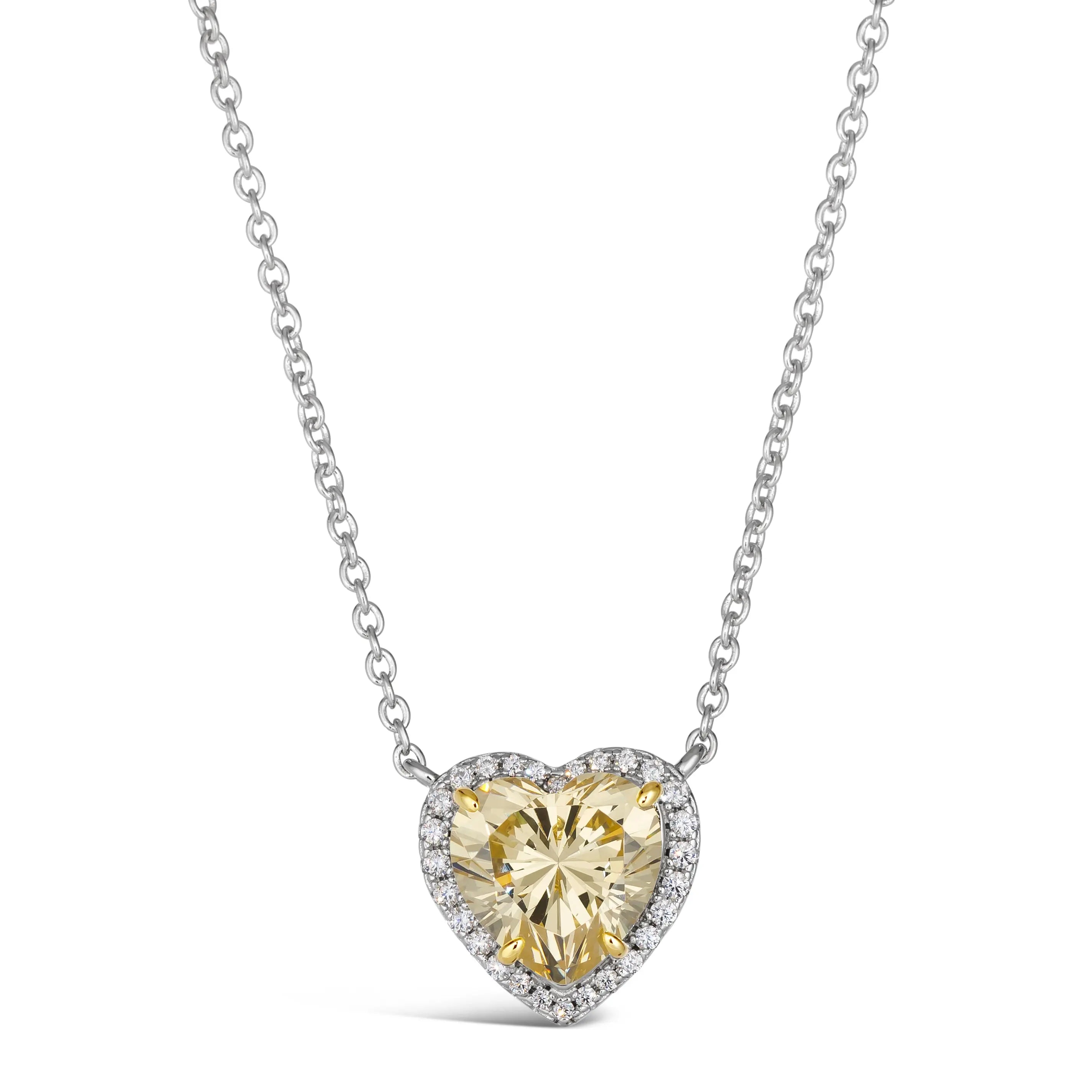 Kaia Heart Necklace in 4 Carat Crystalline
