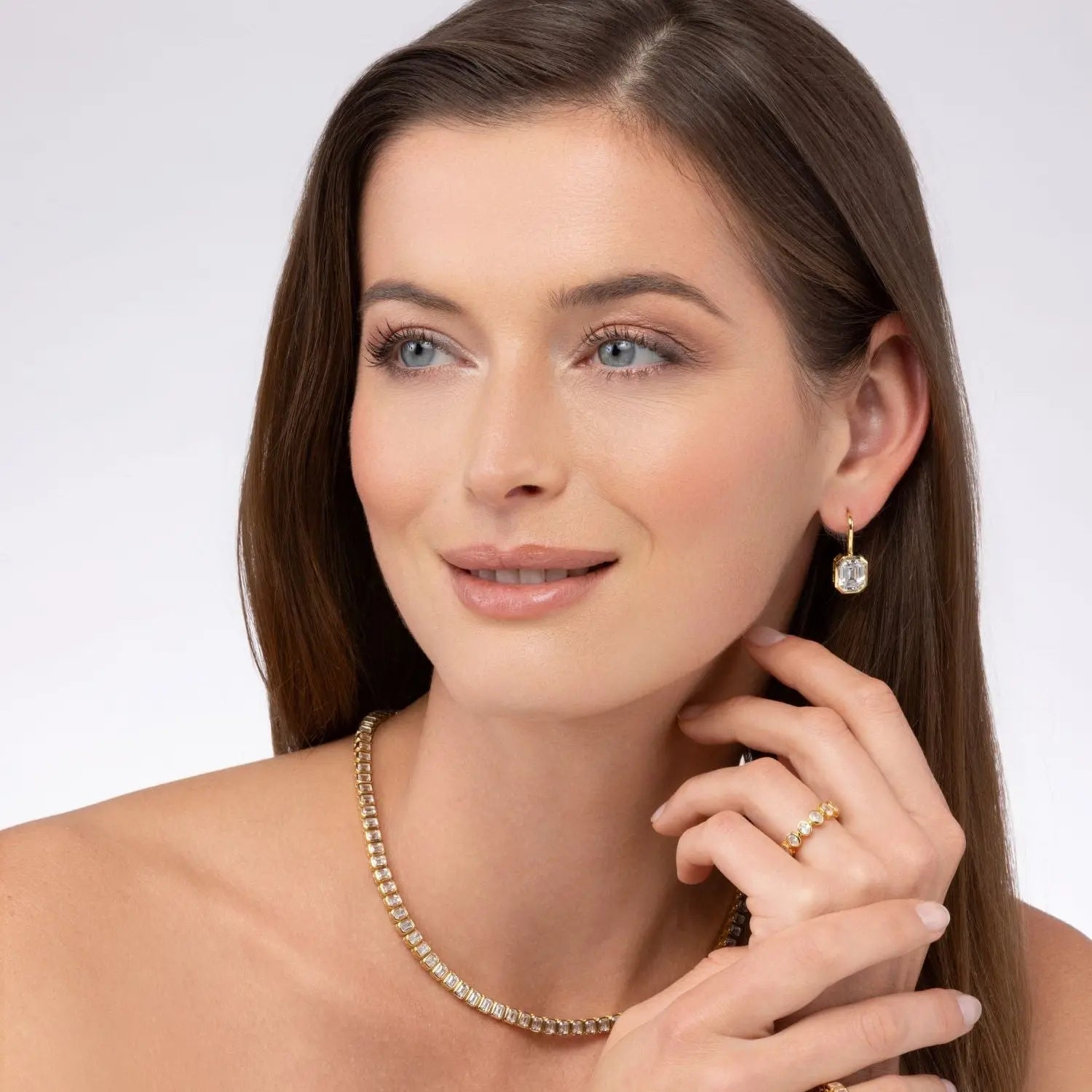 Kelly Diamond Crystalline Drops in Yellow Gold
