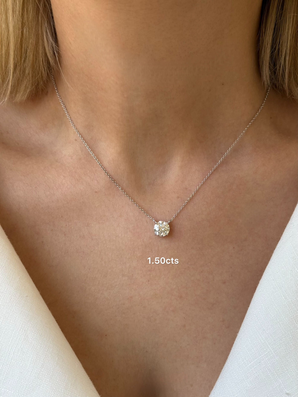 Lab-Grown Round Diamond Solitaire Pendant
