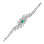 Emerald And Diamond Bracelet With Whirlpool-Shaped Center