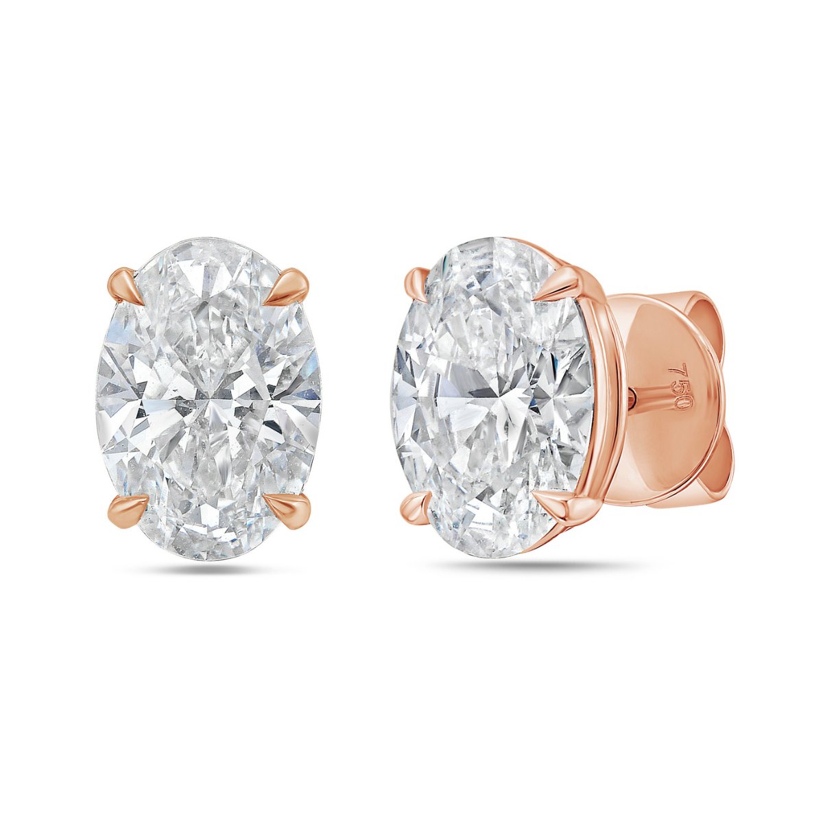 Lab Grown Oval Diamond Studs