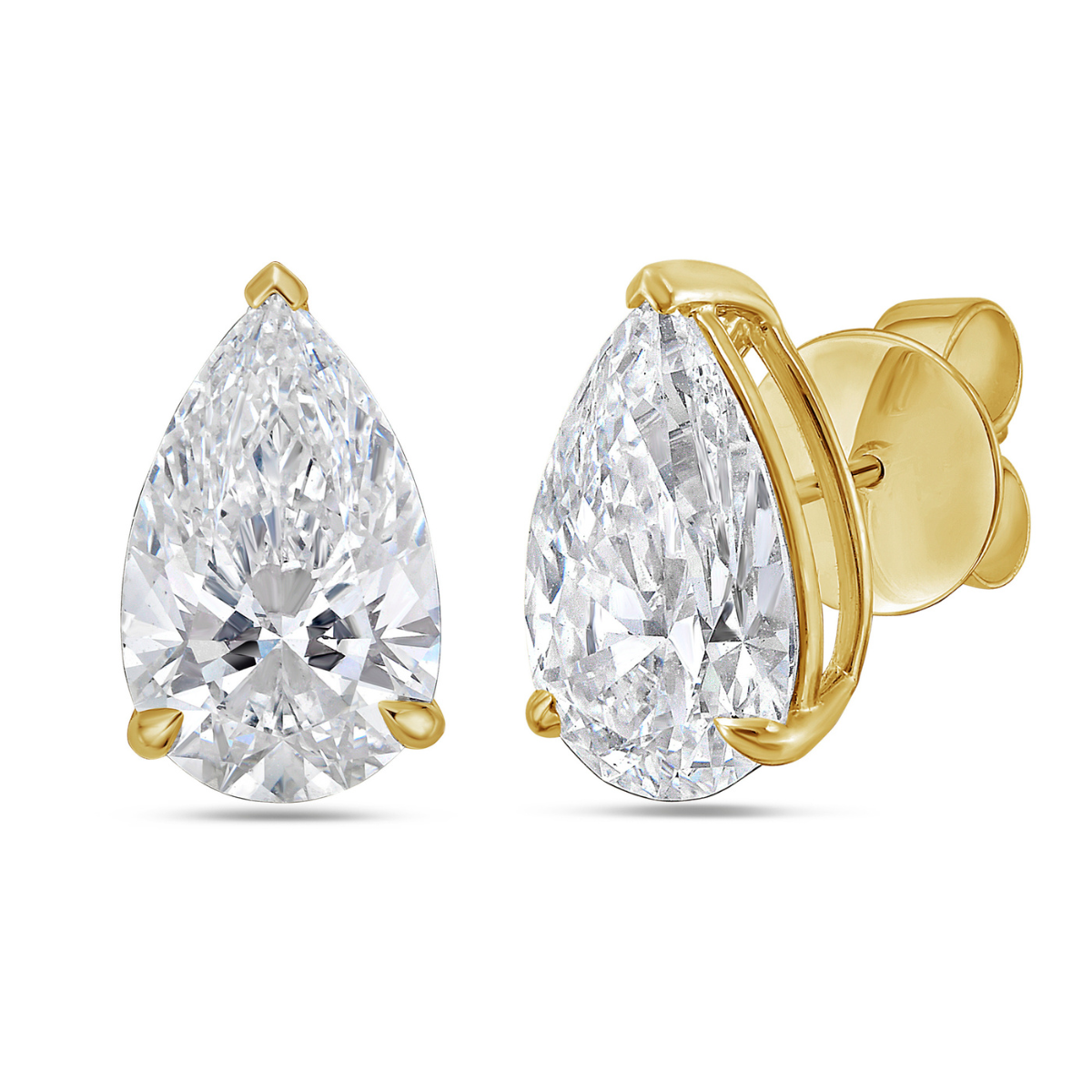 Lab-Grown Pear Diamond Studs