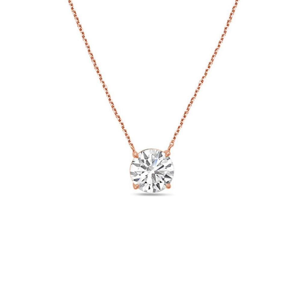 Lab-Grown Round Diamond Solitaire Pendant