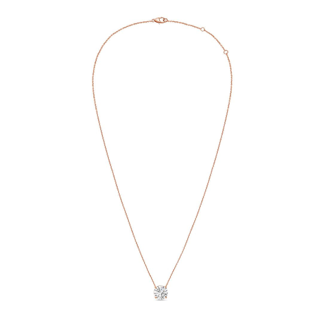 Lab-Grown Round Diamond Solitaire Pendant