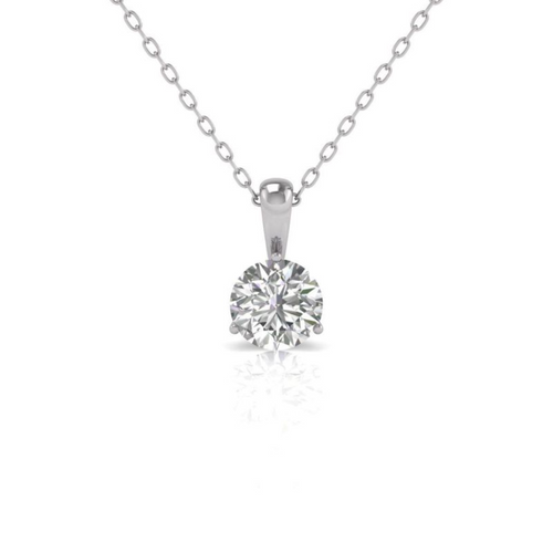 Lab-Grown Solitaire On Bail Diamond Pendant, 14K Gold