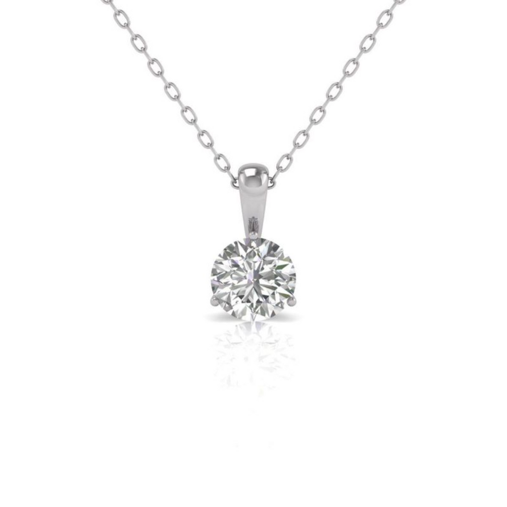 Lab-Grown Solitaire On Bail Diamond Pendant