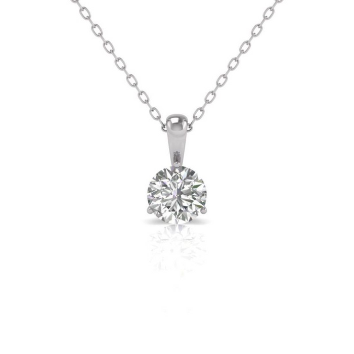 Lab-Grown Solitaire On Bail Diamond Pendant