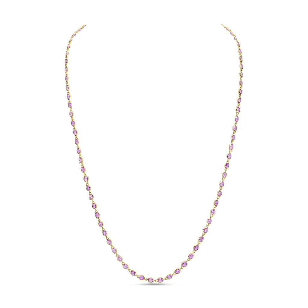 Oval Pink Sapphire Necklace