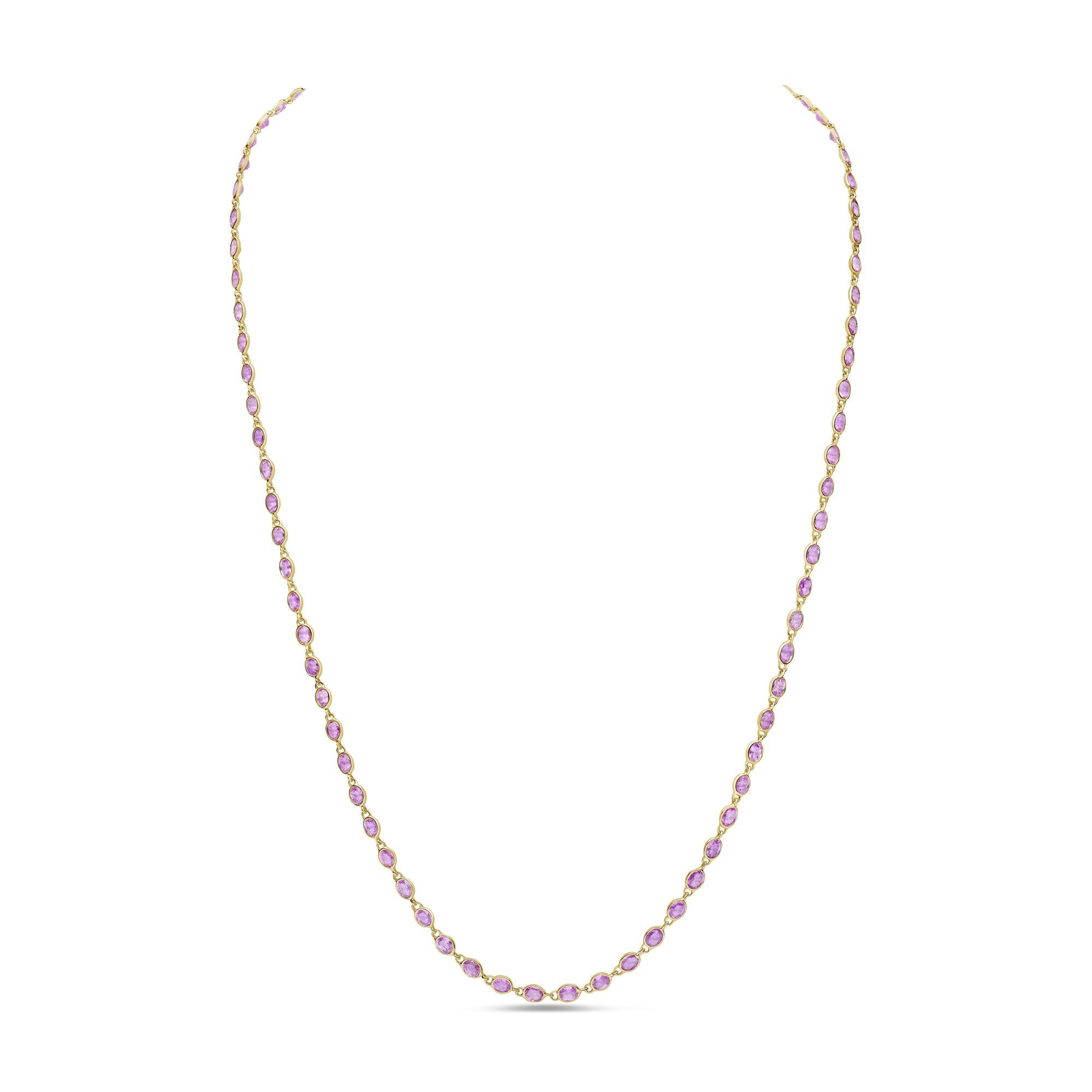 Oval Pink Sapphire Necklace