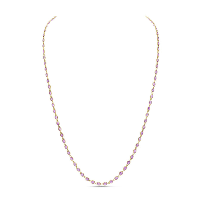 Oval Pink Sapphire Necklace
