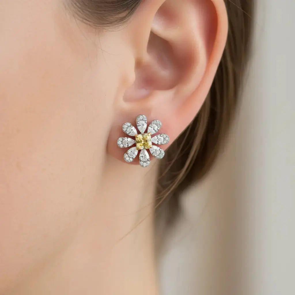 La Marguerite Studs In Yellow