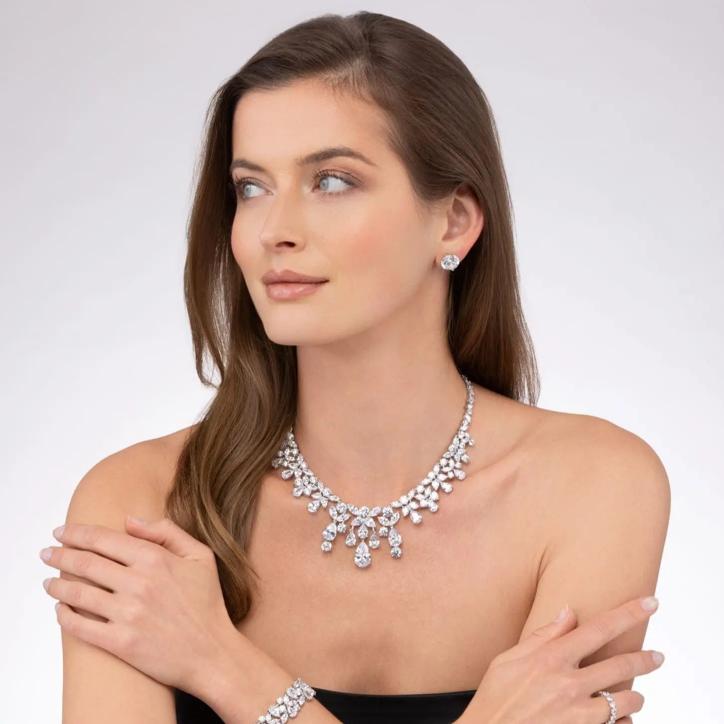 La Scala Diamond Crystalline Statement Necklace by Kathy Hilton