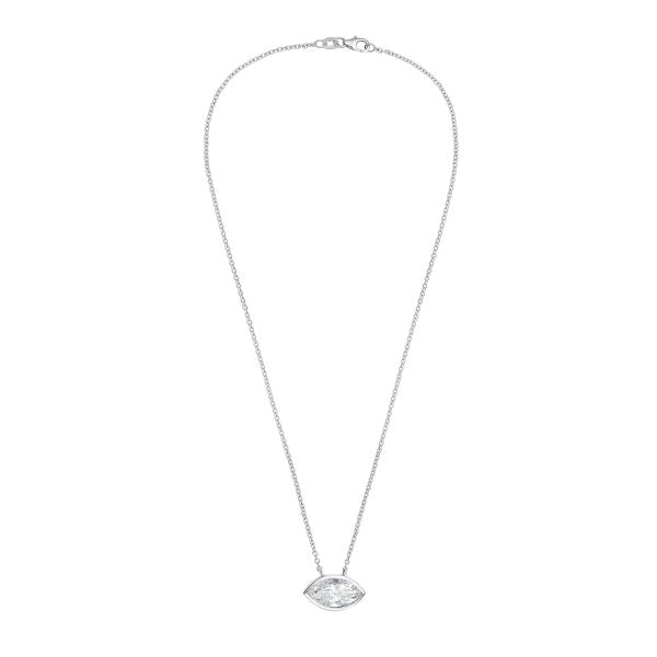 Lab Grown Marquise Diamond Bezel Pendant