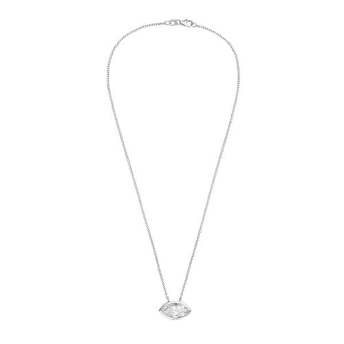 Lab Grown Marquise Diamond Bezel Pendant