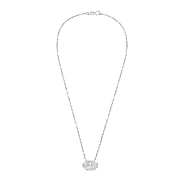Lab Grown Oval Diamond Bezel Pendant