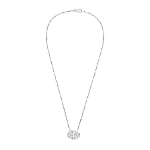 Lab Grown Oval Diamond Bezel Pendant