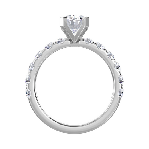 Lab Grown Oval Diamond Pave Engagement Ring