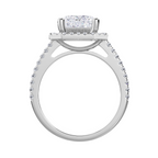 Lab-Grown Emerald Cut Halo Diamond Engagement Ring