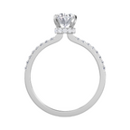 Lab Grown Oval Hidden Halo Pave Diamond Engagement Ring