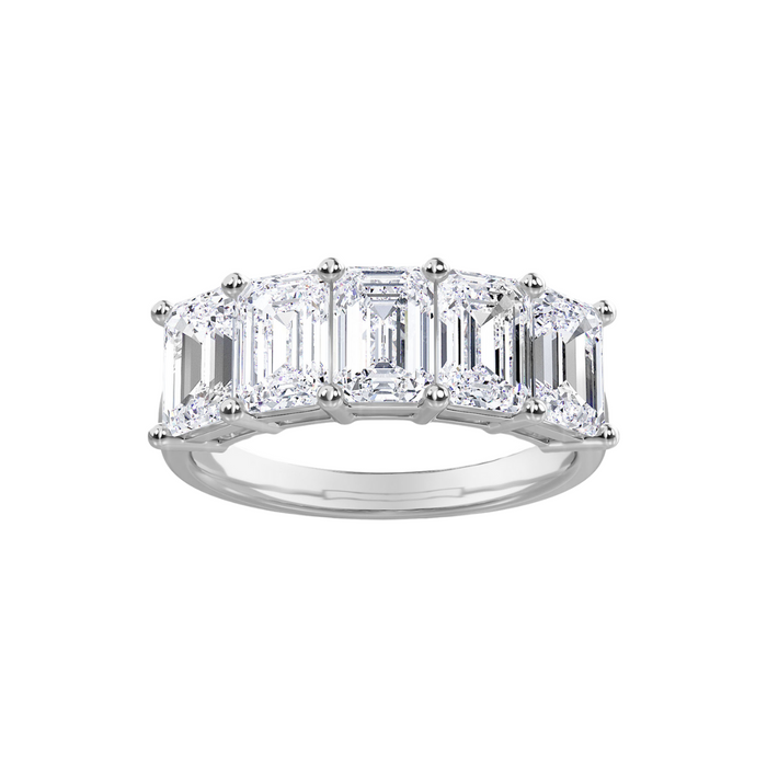 Lab Grown 5 Stone Emerald Diamond Band