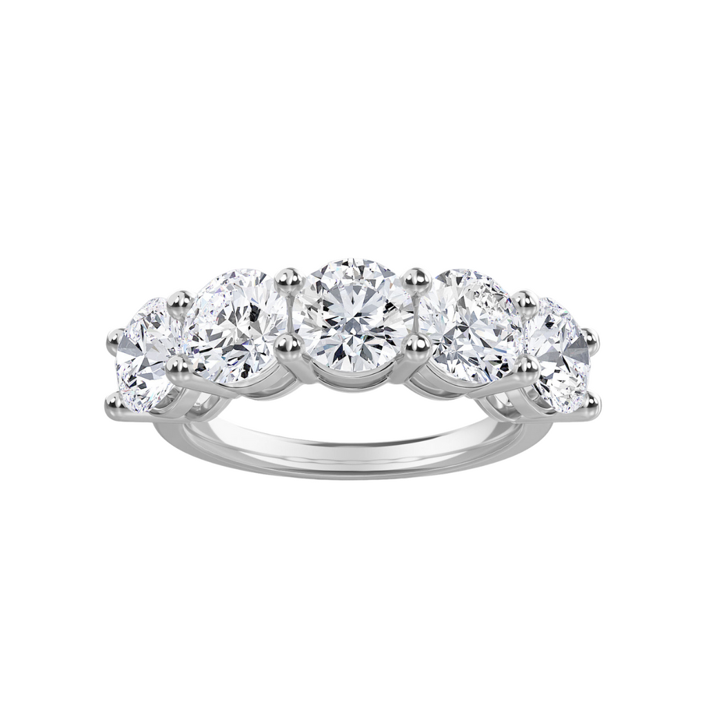 Lab Grown 5 Stone Round Diamond Band