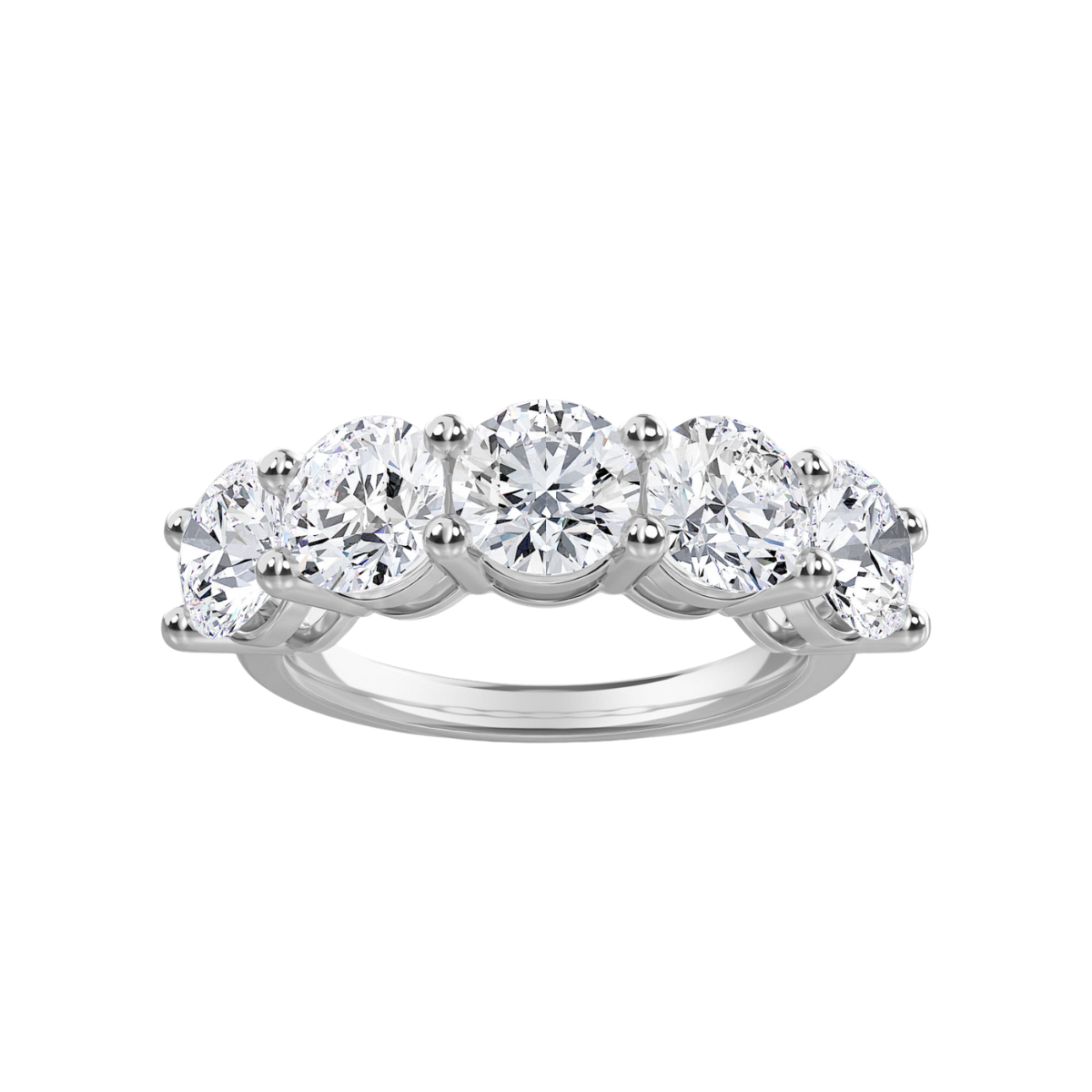 Lab Grown 5 Stone Round Diamond Band