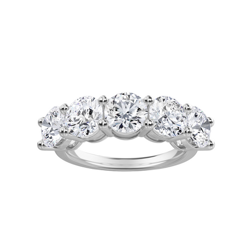 Lab Grown 5 Stone Round Diamond Band