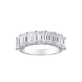 Lab Grown 7 Stone Emerald Diamond Band