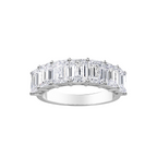 Lab Grown 7 Stone Emerald Diamond Band