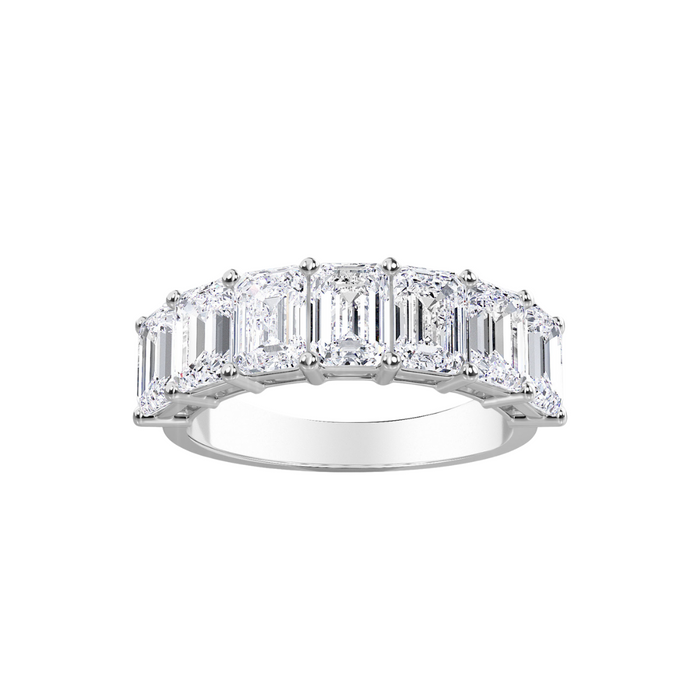 Lab Grown 7 Stone Emerald Diamond Band
