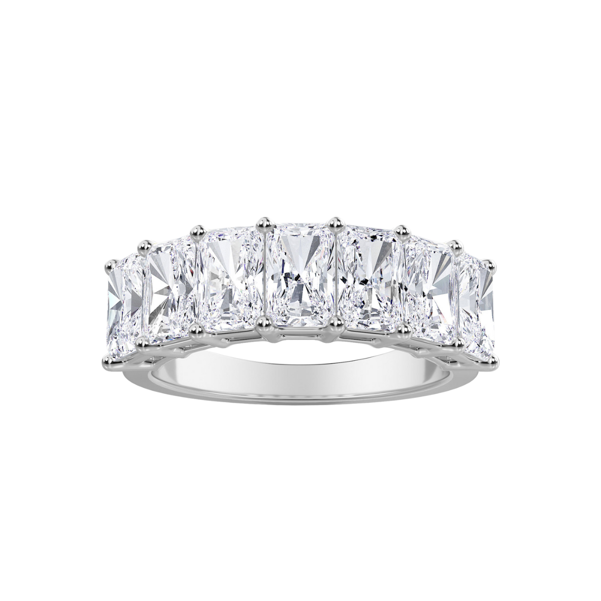 Lab Grown 7 Stone Radiant Diamond Band