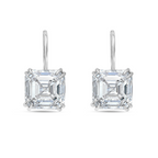 Lab-Grown Asscher Cut Diamond Drop Earrings, 14K Gold