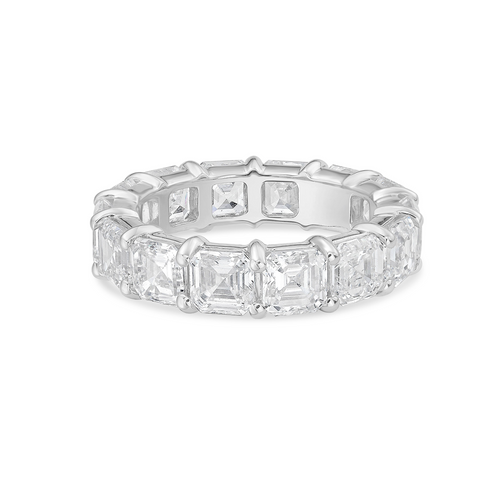 Lab-Grown Asscher Eternity Band, 14k Gold