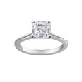 Lab-Grown Asscher-Cut Solitaire Diamond Engagement Ring