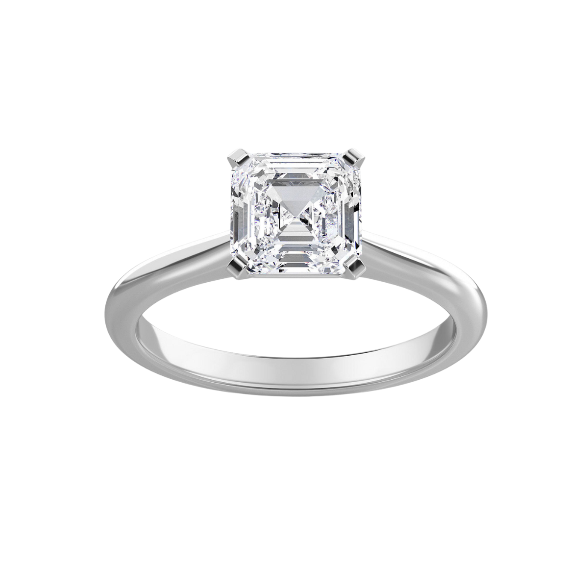 Lab-Grown Asscher-Cut Solitaire Diamond Engagement Ring
