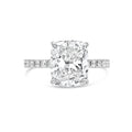 Lab-Grown Cushion Cut Diamond Pavé Engagement Ring, 18K Gold
