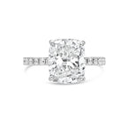 Lab-Grown Cushion Cut Diamond Pavé Engagement Ring, 18K Gold