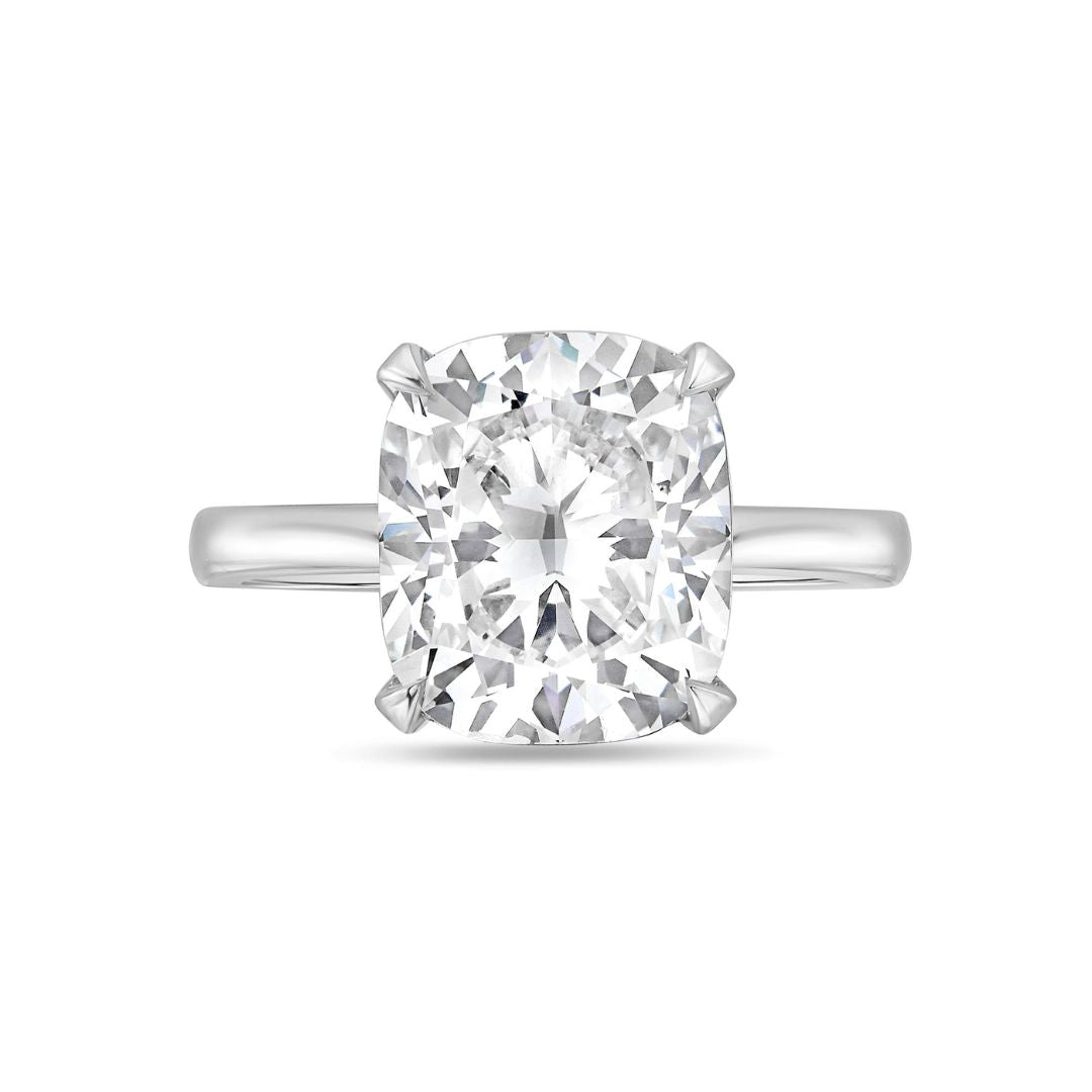 Lab-Grown Cushion-Cut Diamond Solitaire Engagement Ring, 14K Gold