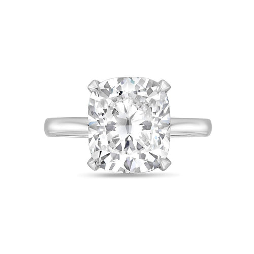 Lab-Grown Cushion-Cut Diamond Solitaire Engagement Ring, 14K Gold