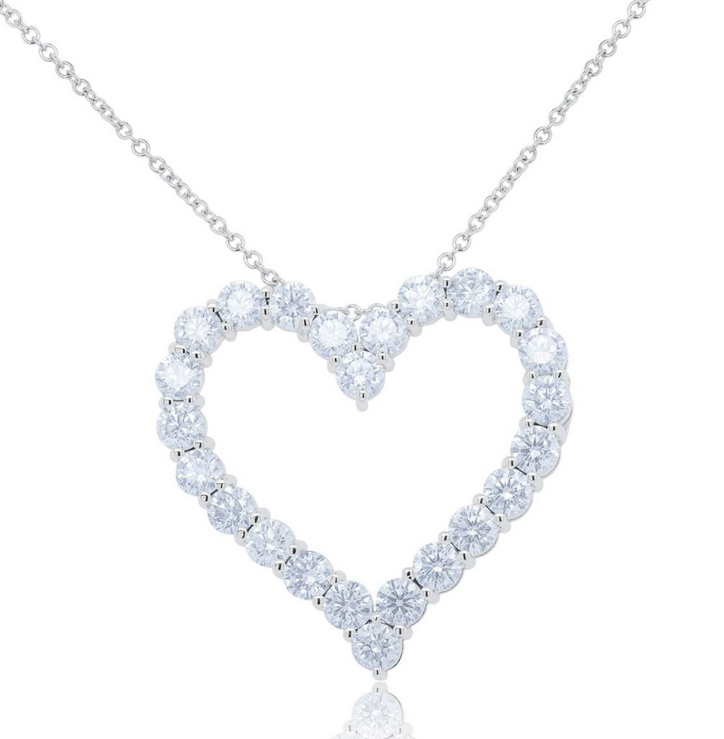 Lab Grown Open Heart Diamond Pendant