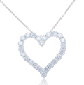Lab Grown Open Heart Diamond Pendant