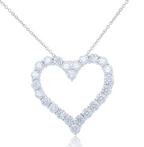 Lab Grown Open Heart Diamond Pendant