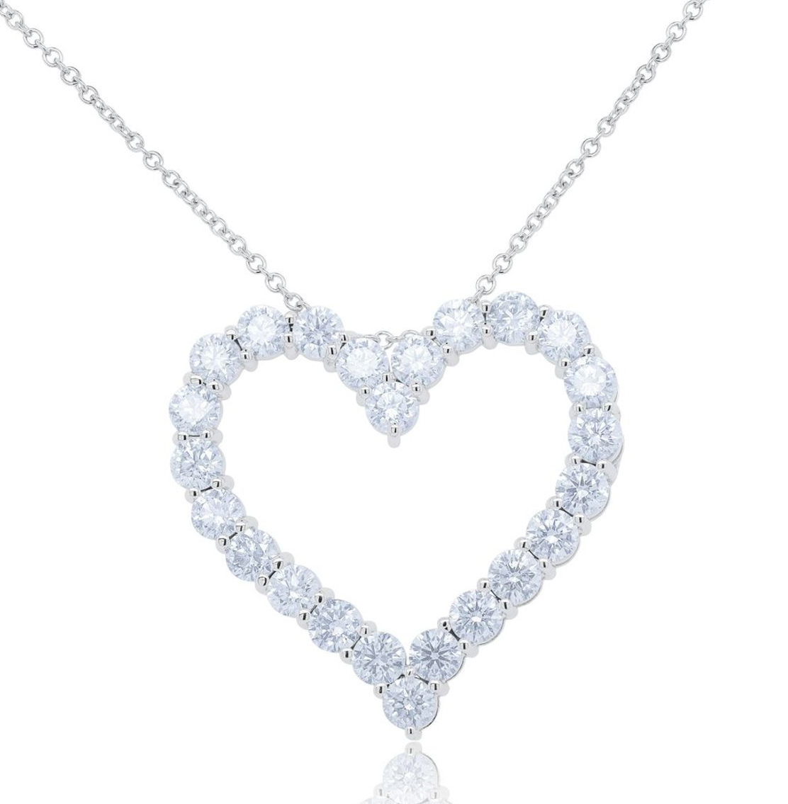 Lab Grown Open Heart Diamond Pendant