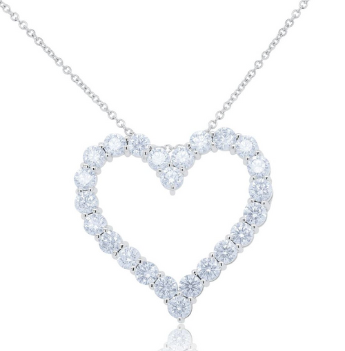 Lab Grown Open Heart Diamond Pendant