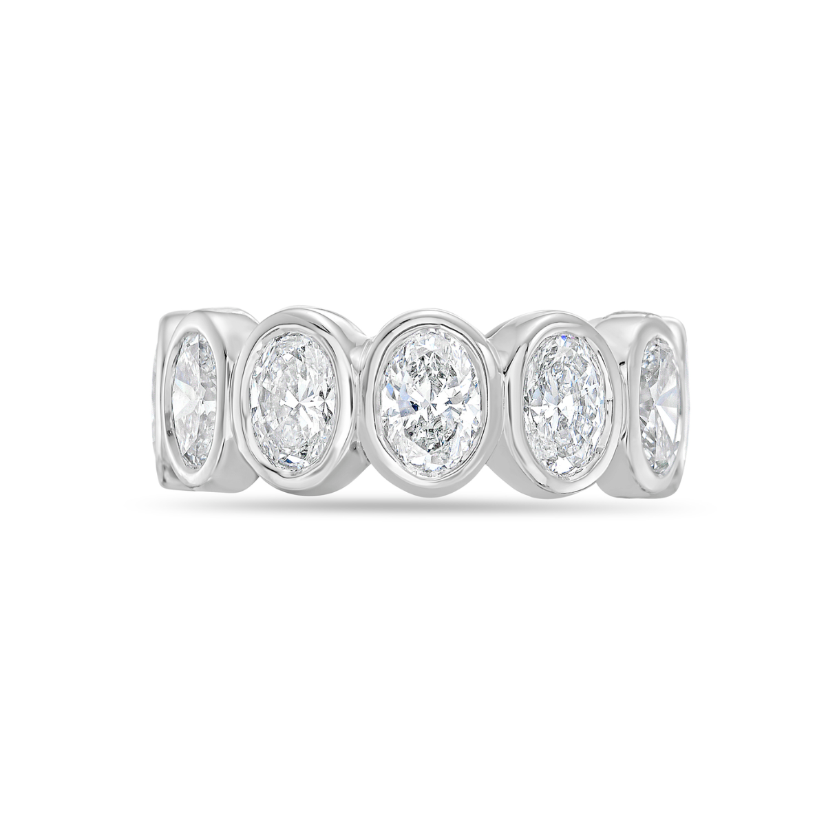 Lab Grown Oval Bezel Eternity Band