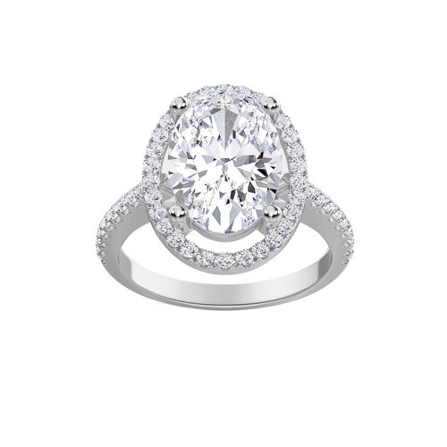 Lab Grown Diamond Oval Halo Engagement Ring