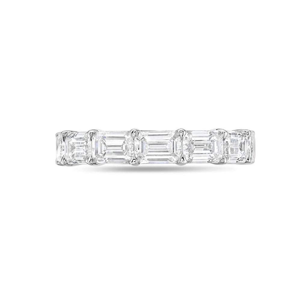 Lab Grown East West Emerald Diamond 3/4 Band