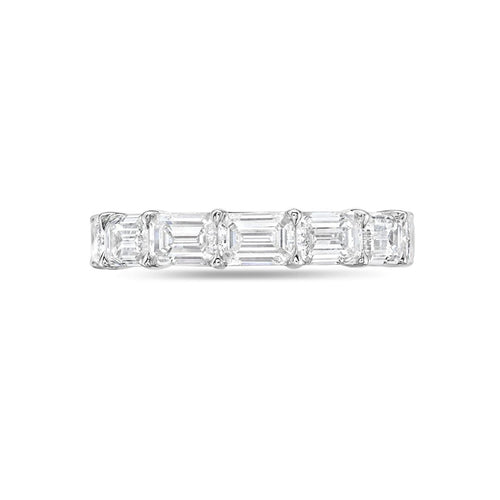 Lab Grown East West Emerald Diamond 3/4 Band