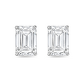 Lab-Grown Emerald Cut Diamond Studs, 14K Gold