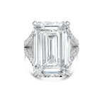 Lab-Grown Emerald Cut Split Shank Engagement Ring